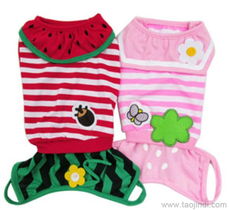 廠家直銷寵物衣服，可愛草莓西瓜裝批發詳情